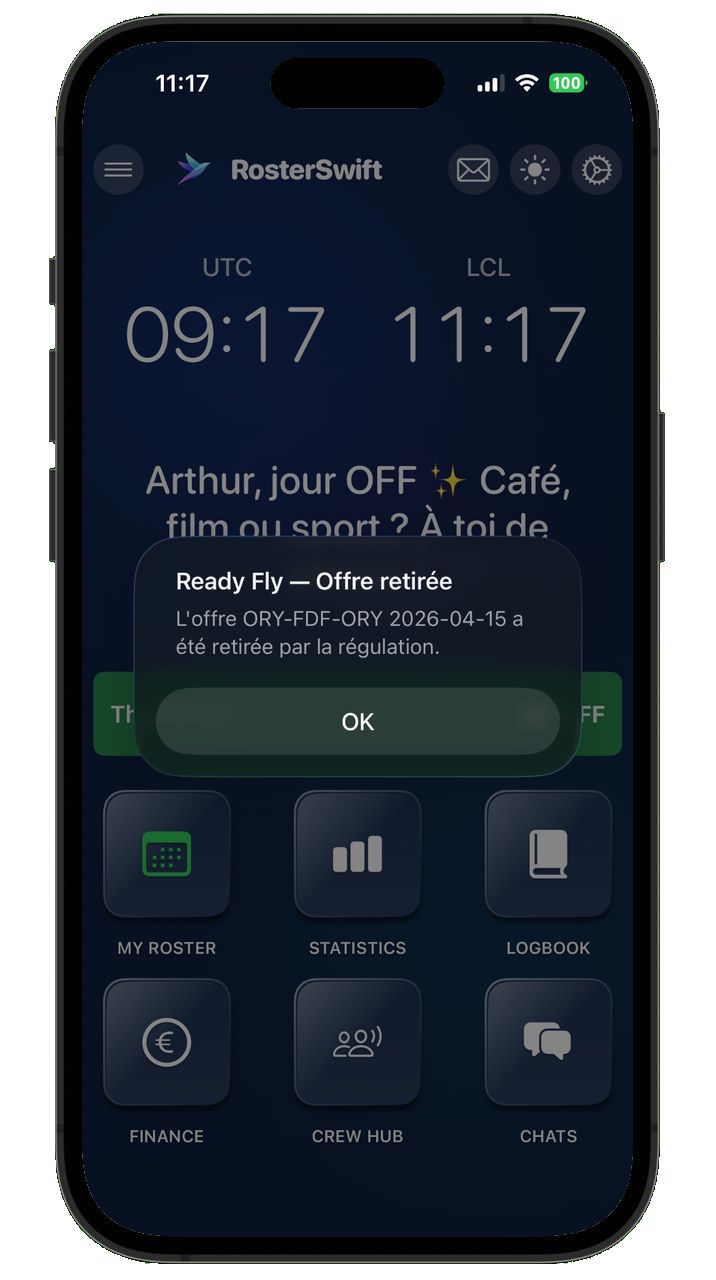 Ready Fly offer withdrawn